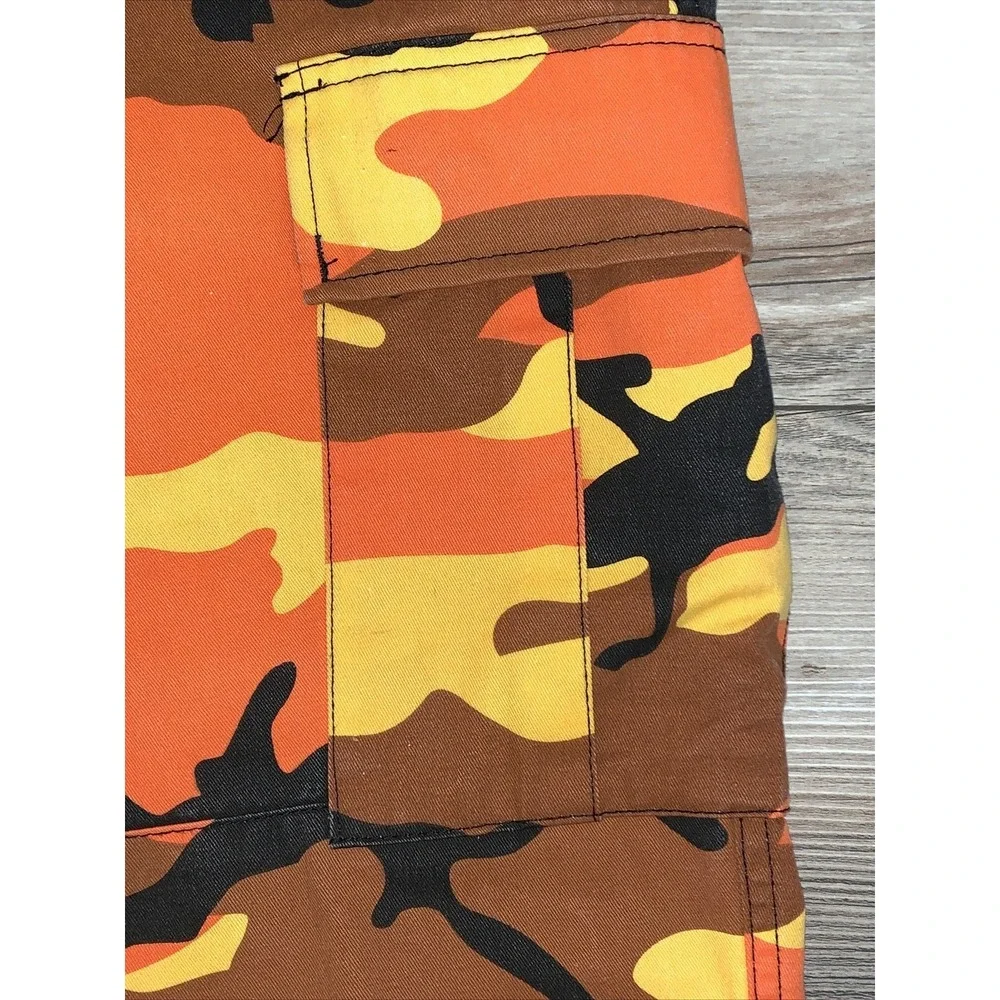 MENS ORANGE‎ CAMO ROTHCO Military B.D.U. Cargo Pants - X-Small